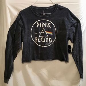 Pink Floyd Gray Long Sleeve Crop Top